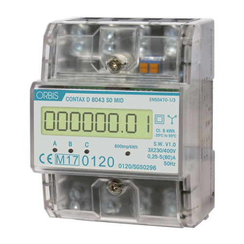 3 fase kWh meter digitaal 80A MID