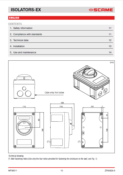 Scame ATEX-werkschakelaars EX-serie